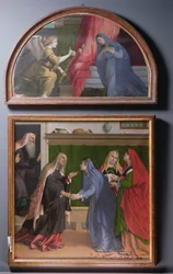 Die Verkündigung und Die Heimsuchung, zwei Gemälde, die ein Altarbild bilden, 1530-35